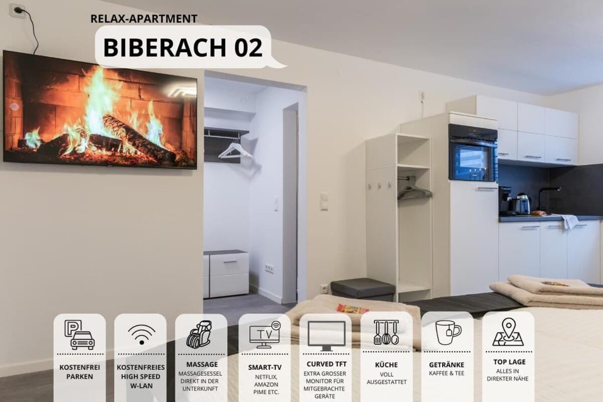 Relaxapartment 2 Massagesessel Smarttv Kueche Biberach an der Riß エクステリア 写真
